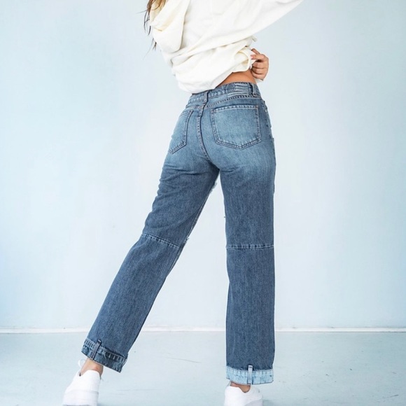 Patch Denim Jeans Revive love at first sight Size 32 NWT - Picture 3 of 4